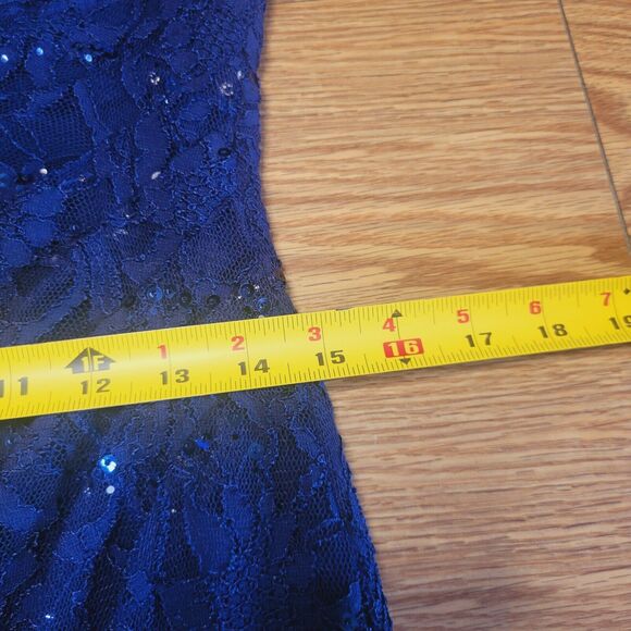 Ralph Lauren Women's Formal Dress Size 12 Navy Blue Sequins Cowl Neck New W Tags - Picture 12 of 16